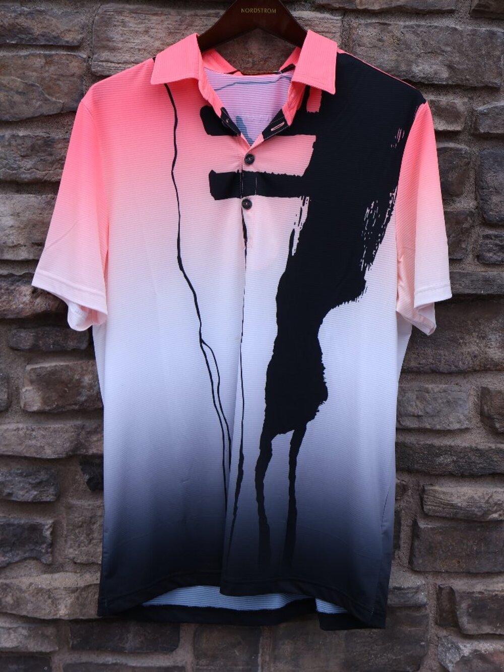 J by Jamie Sadock Men’s L Sunsense Desert Willow Abstract Golf Polo